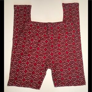 Lularoe LLR Valentine Leggings heart love knots OS